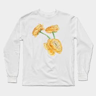 Yellow Peonies Long Sleeve T-Shirt